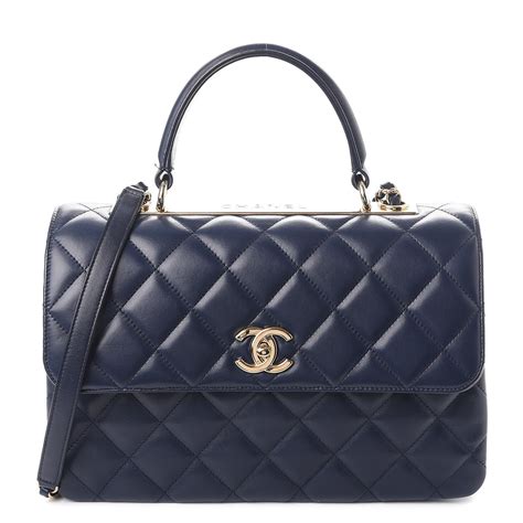 chanel navy blue tote bag|Chanel blue flap bag.